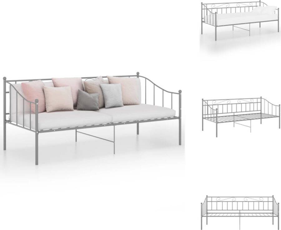 VidaXL Bedbank Paris Slaapbank Grijs 206.5 x 95 x 89.5 cm (L x B x H) Bed