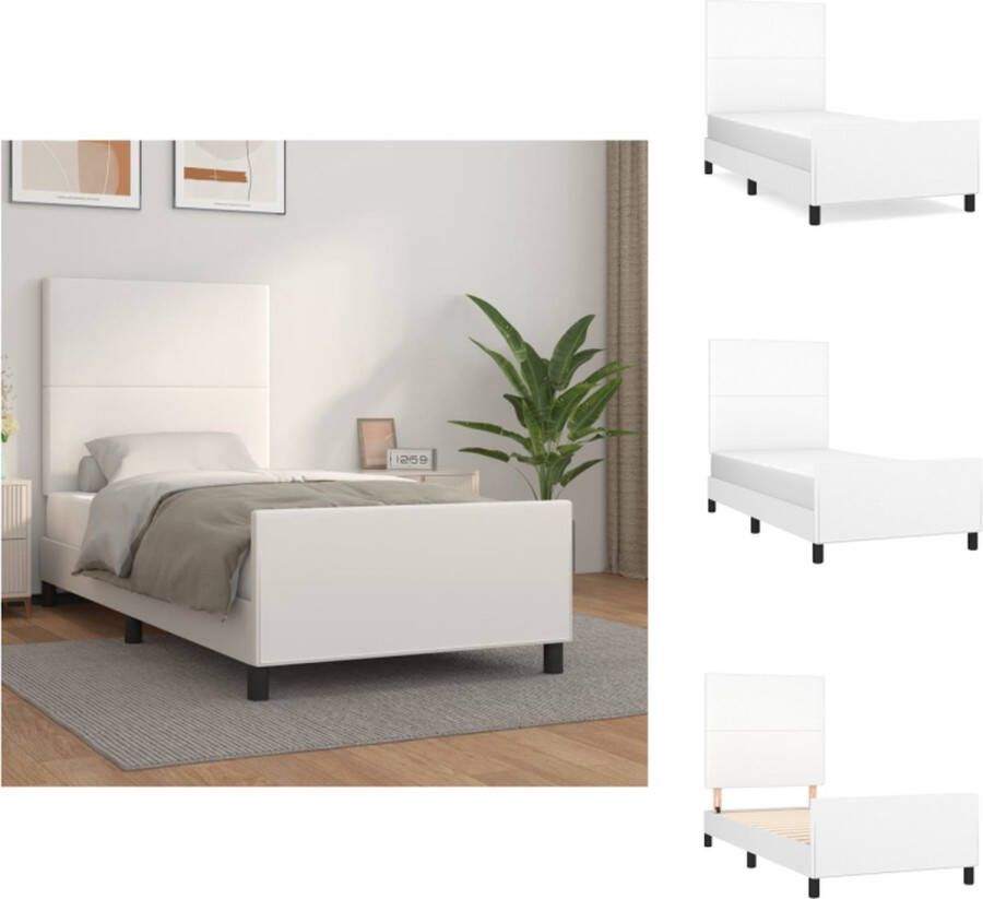 VidaXL Bedframe 193 x 93 x 118 128 cm Duurzaam kunstleer Verstelbare hoogte Multiplex lattenbodem Bed