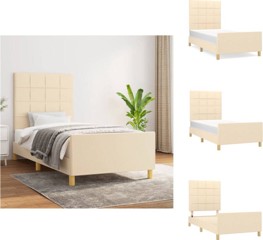 VidaXL Bedframe 193 x 93 x 118 128 cm Verstelbare Hoogte Duurzaam Materiaal Multiplex Lattenbodem Comfortabele Ondersteuning Bed