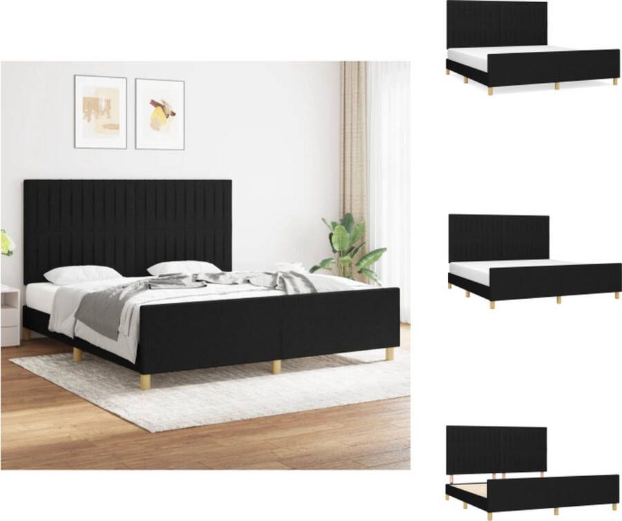 VidaXL Bedframe 203x186x118 128 cm Zwart Stof Verstelbaar hoofdeinde Bed