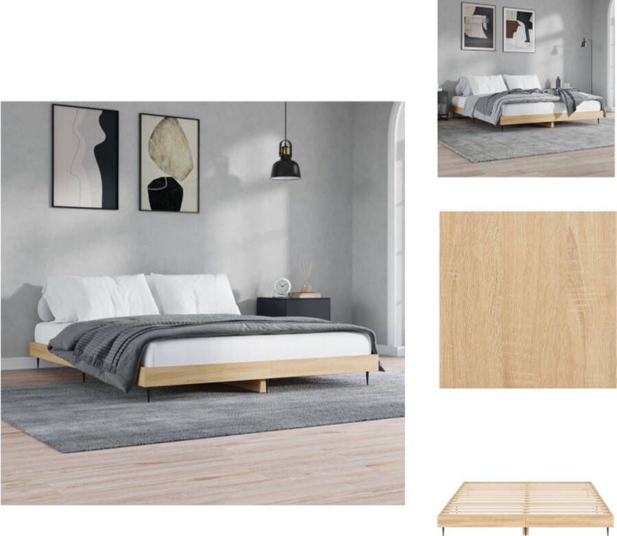 VidaXL Bedframe Bedden 203 x 183 x 20 cm Sonoma eiken Bed