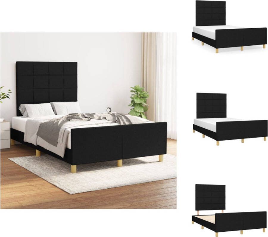 VidaXL Bedframe bedframes 203x126x118 128cm Zwart Bed