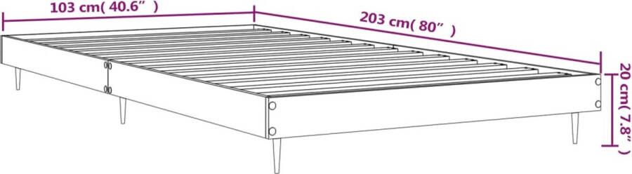 VidaXL -Bedframe-bewerkt-hout-betongrijs-100x200-cm