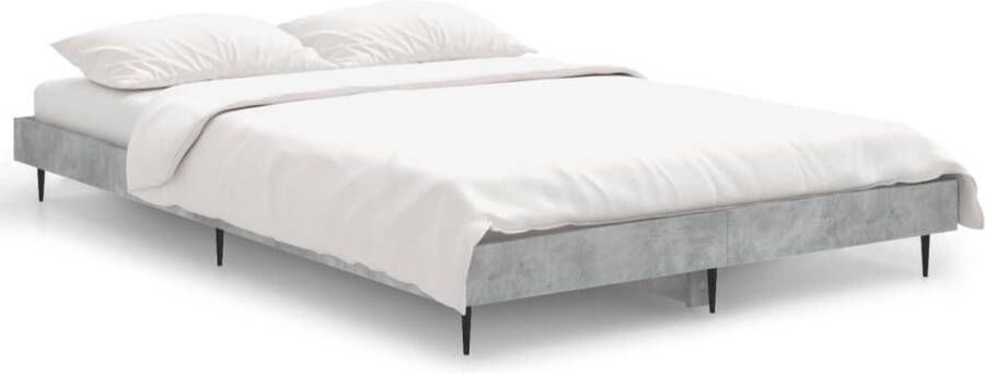 VidaXL -Bedframe-bewerkt-hout-betongrijs-120x190-cm