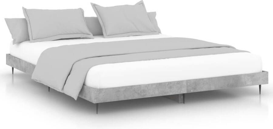 VidaXL -Bedframe-bewerkt-hout-betongrijs-120x200-cm