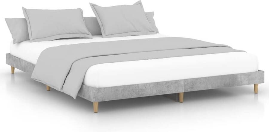 VidaXL -Bedframe-bewerkt-hout-betongrijs-120x200-cm