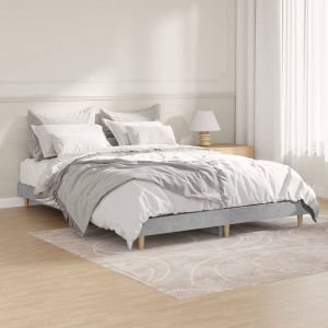 VidaXL Bedframe bewerkt hout betongrijs 135x190 cm