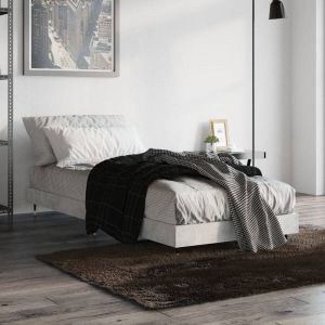 VidaXL Bedframe bewerkt hout betongrijs 75x190 cm