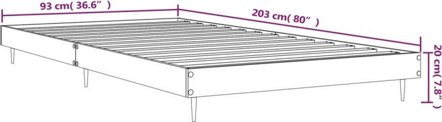 VidaXL -Bedframe-bewerkt-hout-betongrijs-90x200-cm