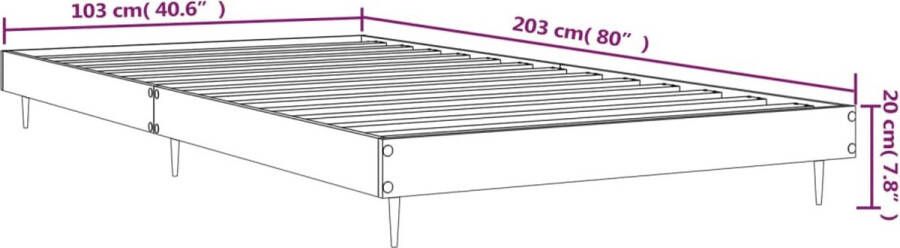 VidaXL Bedframe zonder matras bewerkt hout bruin eikenkleur 100x200 cm