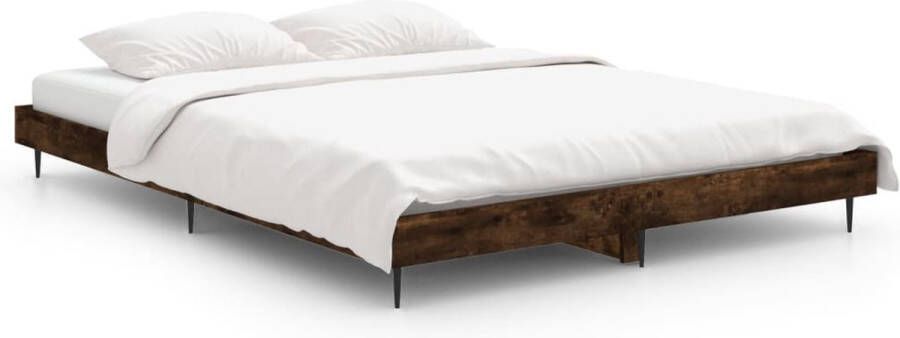 VidaXL Bedframe zonder matras hout gerookt eikenkleurig 140x190 cm