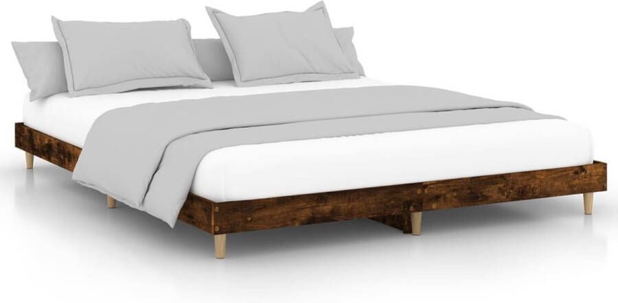 VidaXL Bedframe zonder matras hout gerookt eikenkleurig 140x200 cm