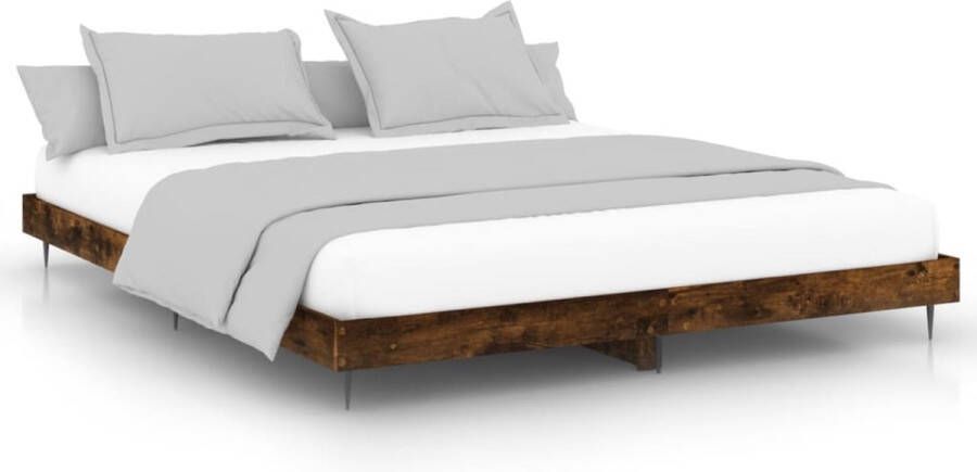 VidaXL Bedframe zonder matras hout gerookt eikenkleurig 150x200 cm