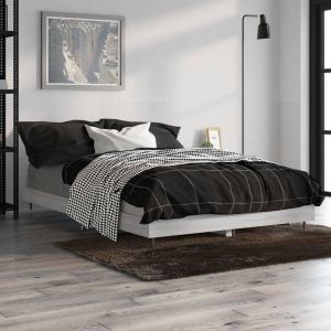 VidaXL Bedframe bewerkt hout grijs sonoma eikenkleurig 120x190 cm