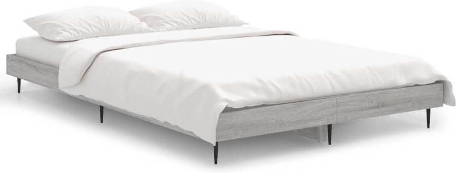 VidaXL -Bedframe-bewerkt-hout-grijs-sonoma-eikenkleurig-120x190-cm