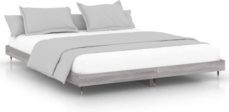 VidaXL -Bedframe-bewerkt-hout-grijs-sonoma-eikenkleurig-160x200-cm