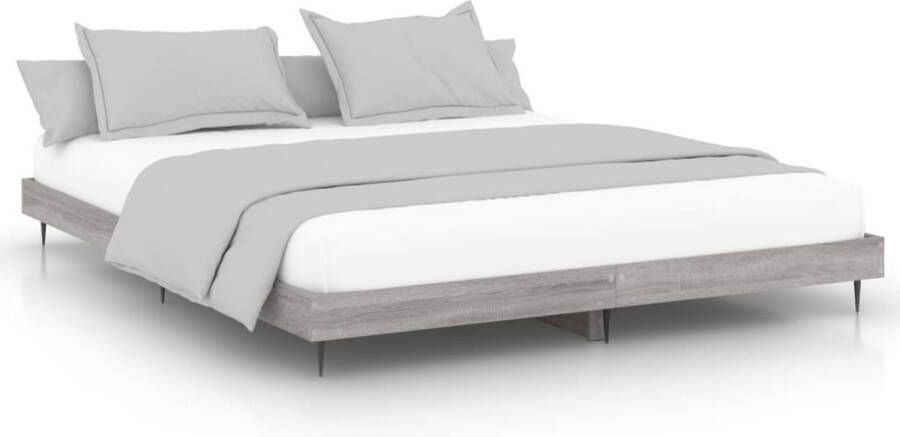 VidaXL -Bedframe-bewerkt-hout-grijs-sonoma-eikenkleurig-180x200-cm