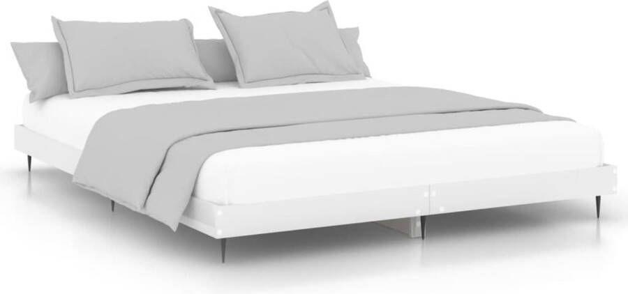 VidaXL -Bedframe-bewerkt-hout-hoogglans-wit-160x200-cm