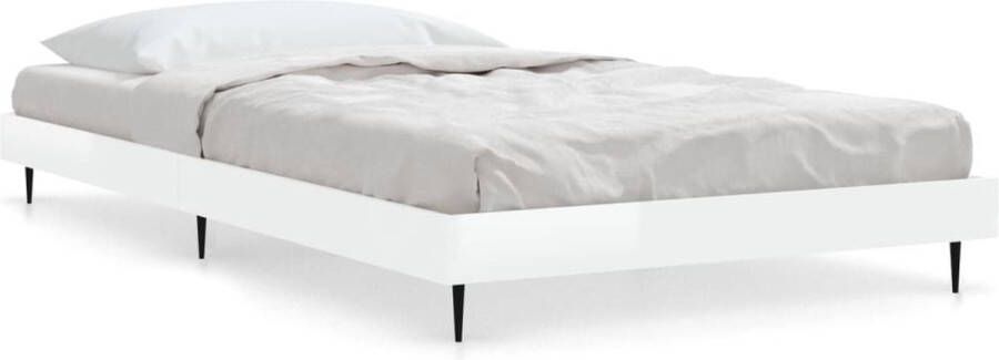 VidaXL -Bedframe-bewerkt-hout-hoogglans-wit-90x190-cm