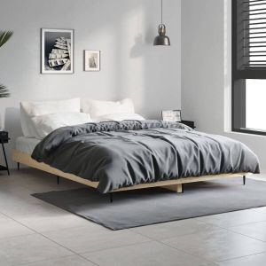 VidaXL Bedframe bewerkt hout sonoma eikenkleurig 90x190 cm