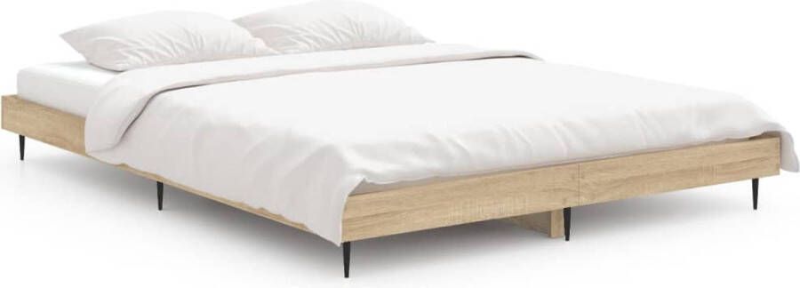 VidaXL Bedframe zonder matras hout sonoma eikenkleurig 140x190 cm