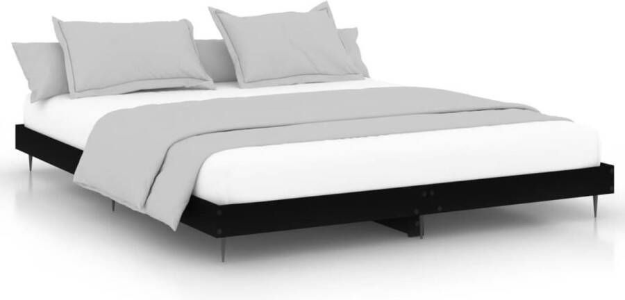 VidaXL -Bedframe-bewerkt-hout-zwart-180x200-cm