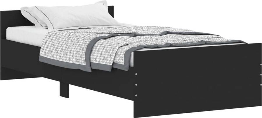 VidaXL -Bedframe-bewerkt-hout-zwart-90x190-cm