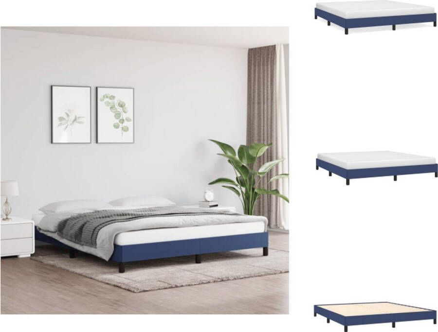VidaXL Bedframe Blauw 180 x 200 cm Ademend en duurzaam Stabiele ondersteuning Multiplex lattenbodem Bed