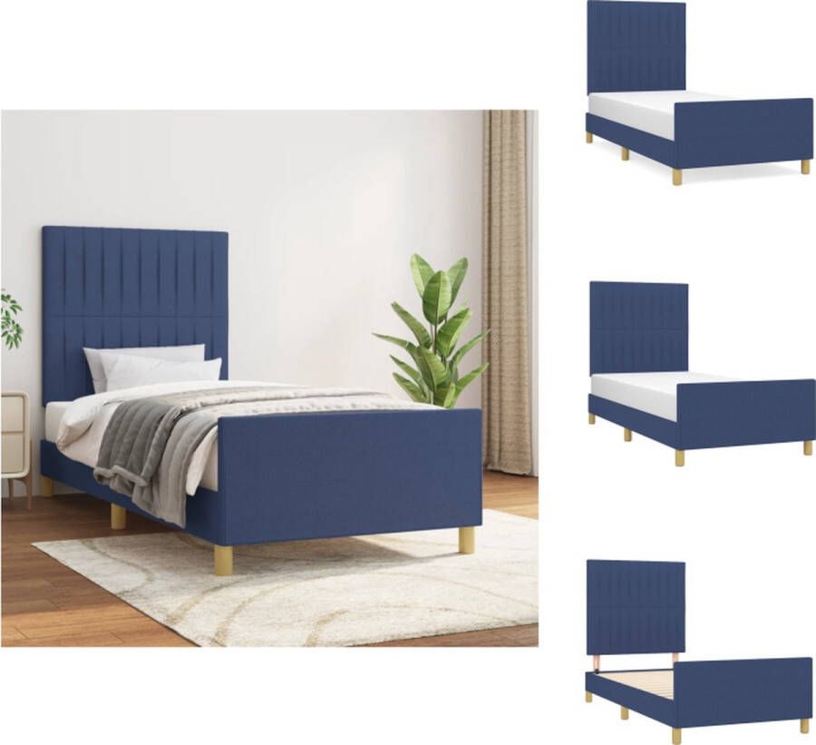 VidaXL Bedframe Blauw 203 x 103 x 118 128 cm Duurzaam materiaal Bed