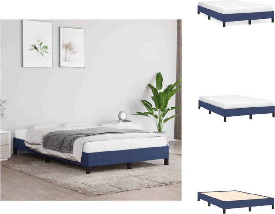 VidaXL Bedframe Blauw 203 x 123 x 25 cm Stof Multiplex Geschikt voor matras van 120 x 200 cm Bed