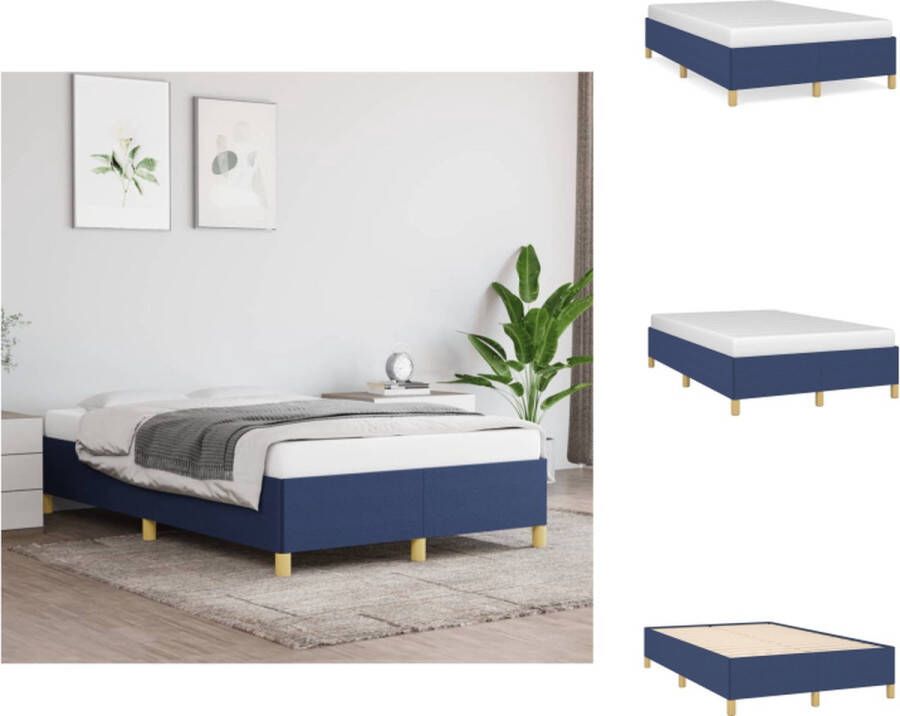 VidaXL Bedframe Blauw 203 x 123 x 35 cm Stof en multiplex Bed