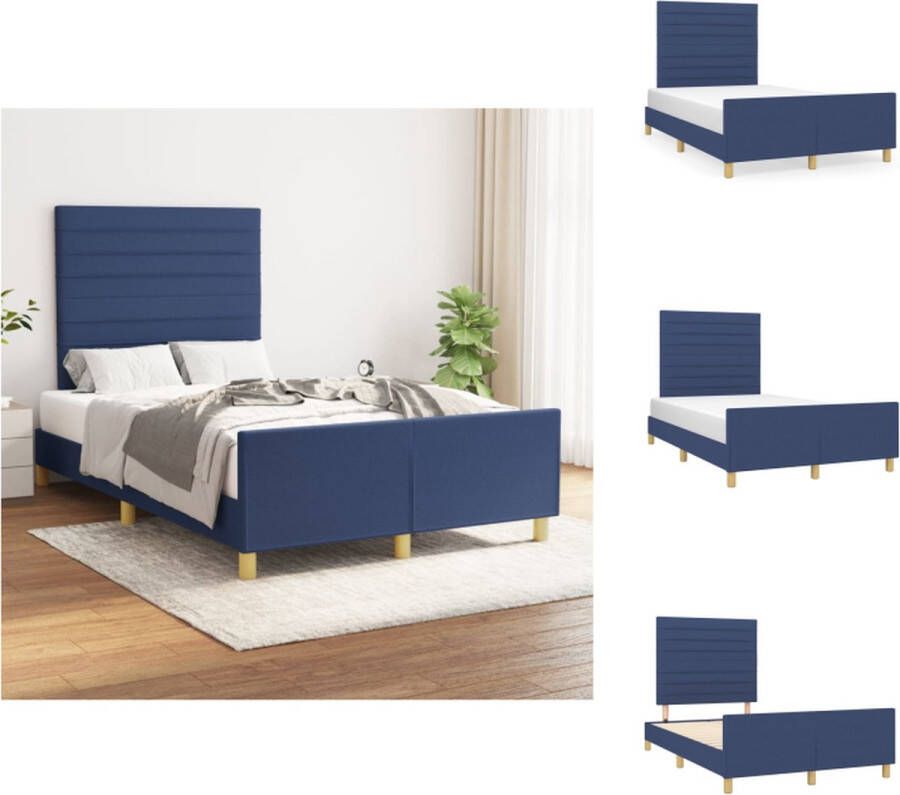 VidaXL Bedframe Blauw 203 x 126 cm Verstelbaar Hoofdeind Bed