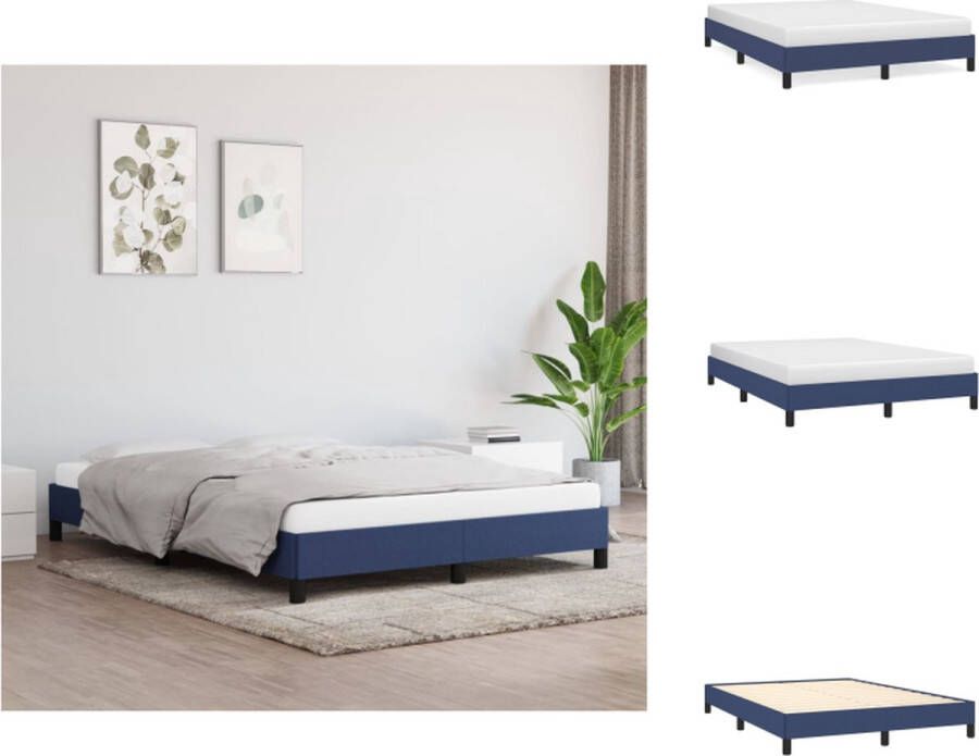 VidaXL Bedframe Blauw 203 x 143 x 25 cm Geschikte matras- 140 x 200 cm Bed