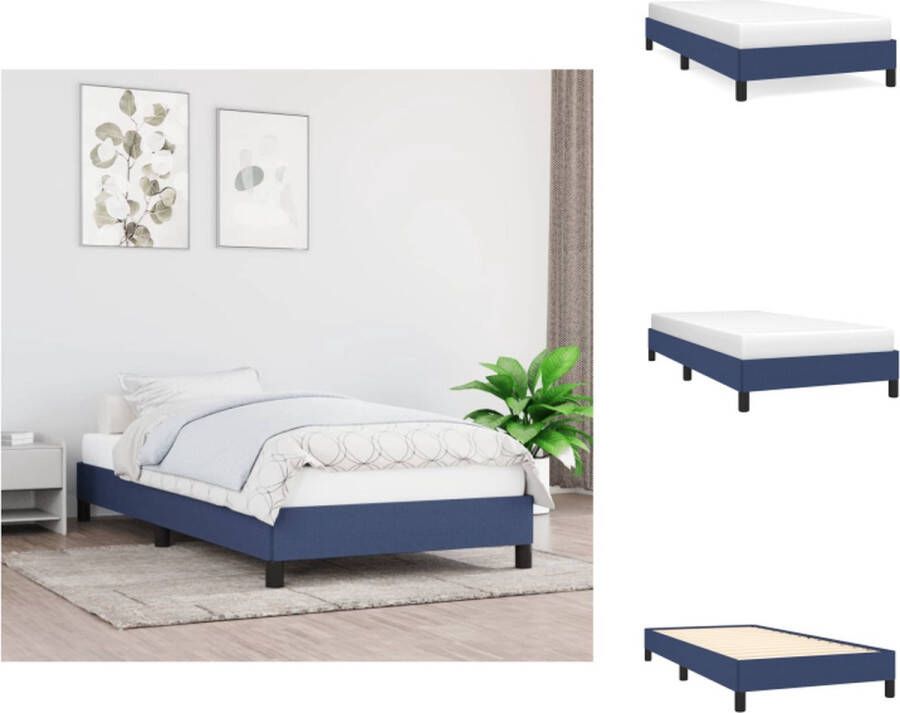 VidaXL Bedframe Blauw 203 x 83 x 25 cm Stof Multiplex Geschikt voor 80 x 200 cm matras Bed