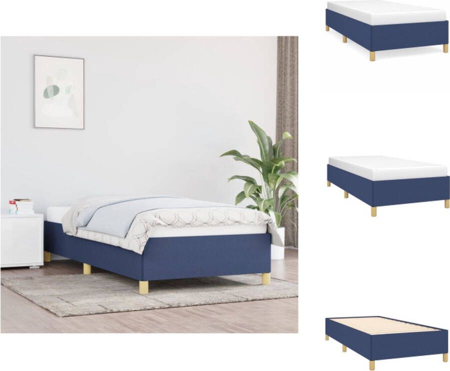 VidaXL Bedframe Blauw 203 x 83 x 35 cm Stof en Multiplex Bed