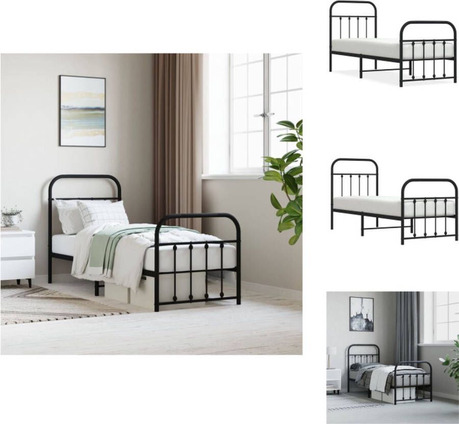 VidaXL Bedframe Classic Metaal 196x80x100 cm Zwart Bed
