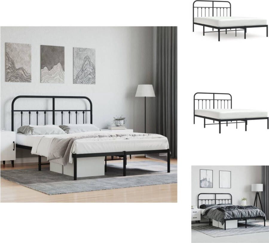 VidaXL Bedframe Classic Metalen 196 x 146 x 100 cm Zwart Bed