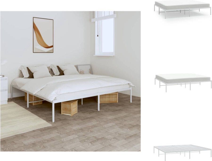 VidaXL Bedframe Classic Metalen Constructie 207x187cm Wit Bed