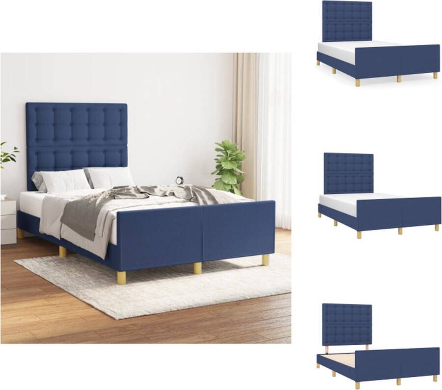 VidaXL Bedframe Comfort Bedframes 203 x 126 x 118 128 cm Blauw Bed