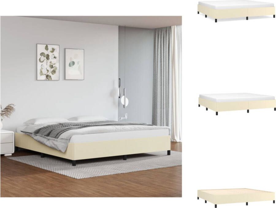 VidaXL Bedframe Crème Kunstleer Multiplex 203x203x35cm Bed