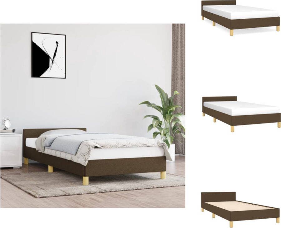 VidaXL Bedframe Donkerbruin Multiplex 203 x 93 x 50 cm Ademende stof Ondersteunende poten Bed