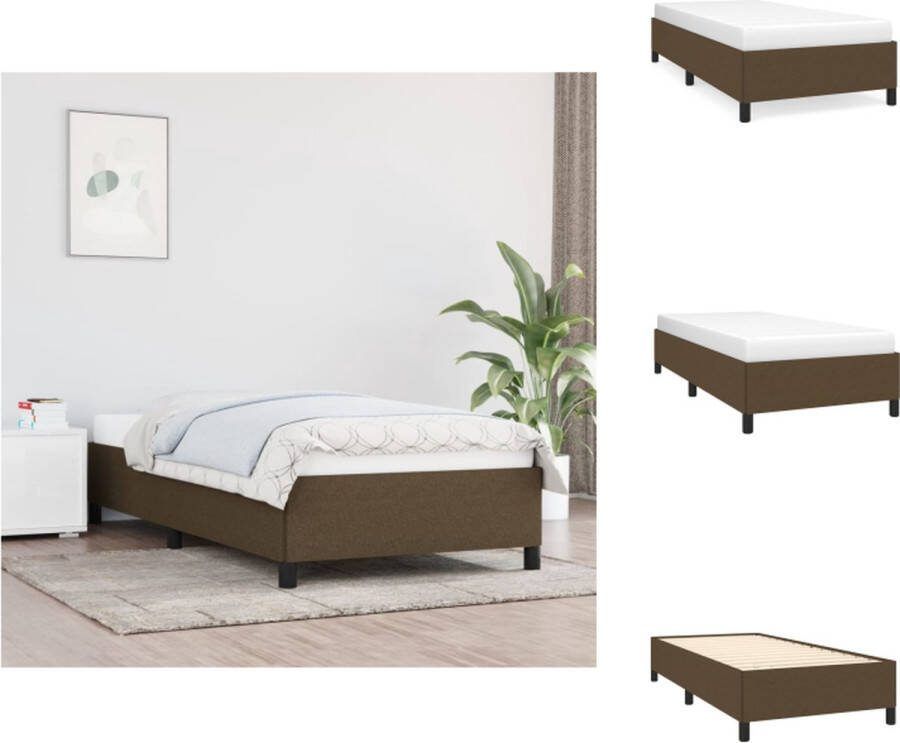 VidaXL Bedframe Duurzaam Bedframe Afmeting- 203x83x35 cm Ken- Ondersteunend Kleur- Donkerbruin Bed
