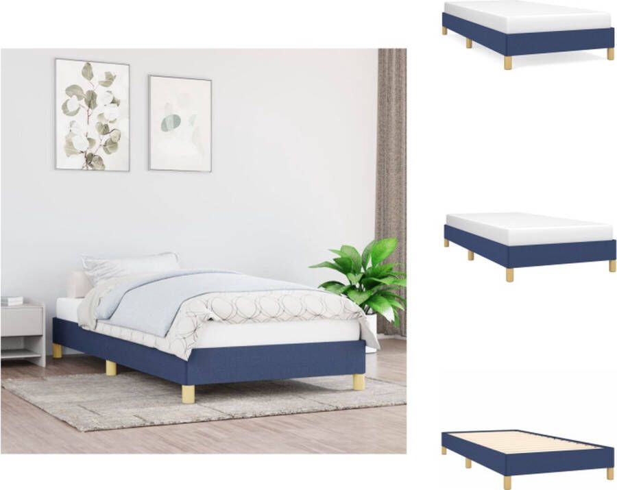 VidaXL Bedframe Duurzaam Type- Bedframe Afmetingen- 203 x 83 x 25 cm Kleur- Blauw Materiaal- Stof multiplex bewerkt hout Bed
