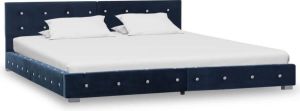 VidaXL Bedframe fluweel blauw 160x200 cm