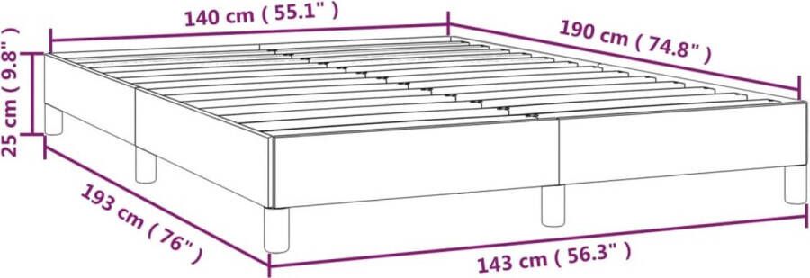 VidaXL Bedframe zonder matras 140x190 cm fluweel donkerblauw