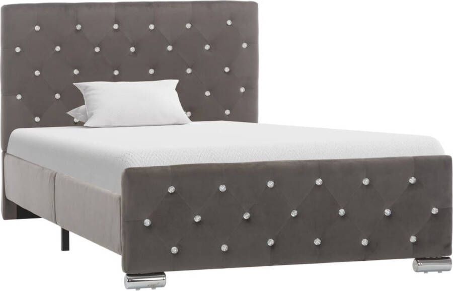 VidaXL -Bedframe-fluweel-grijs-100x200-cm