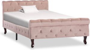 VidaXL Bedframe fluweel roze 100x200 cm
