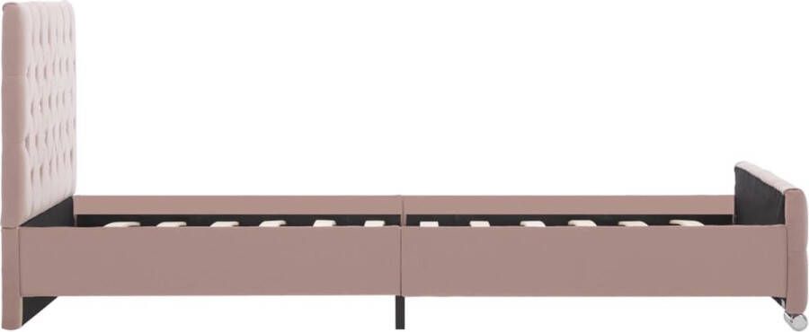 vidaXL Bedframe fluweel roze 100x200 cm