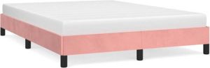 VidaXL Bedframe fluweel roze 140x190 cm