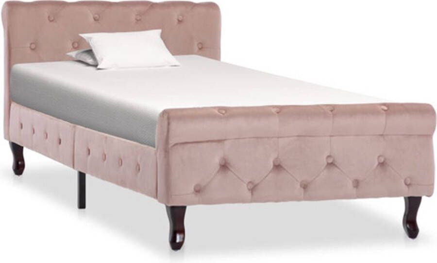 VidaXL -Bedframe-fluweel-roze-90x200-cm